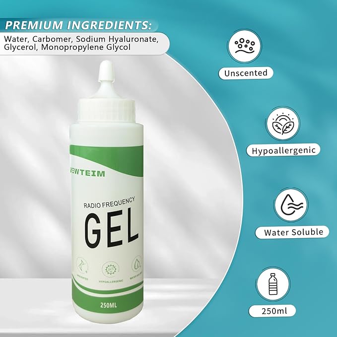 Facial Conductive Gel for Microcurrent, Hydrating Radio Frequency Gel Body Contouring & Skin Tightening Pack of 1