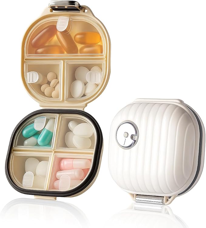 Weekly Pill Organizer – Waterproof Travel Pill Case with 7 Compartments, Compact Moisture-Proof Supplement Storage Box, Lightweight Portable Container for Daily Use & Travel