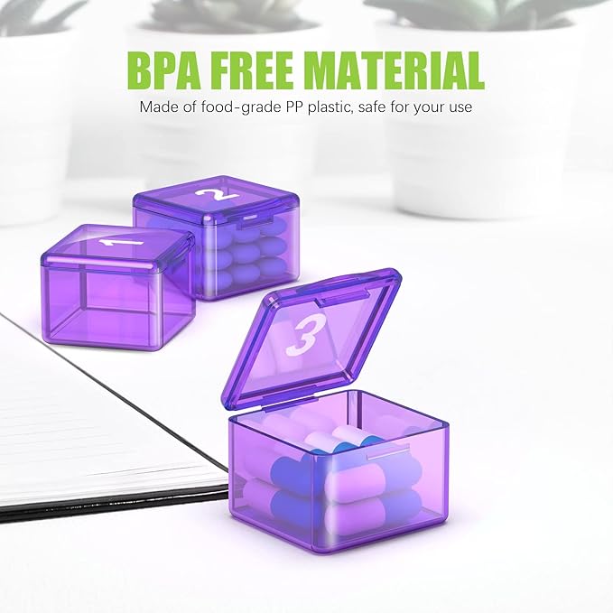 Monthly Pill Organizer Once a Day - 30 Day Pill Organizer Box - Easy to Open - Large Compartments Portable Case for Travel, Month Pill Cases Medicine Organizer for Vitamin (Purple)