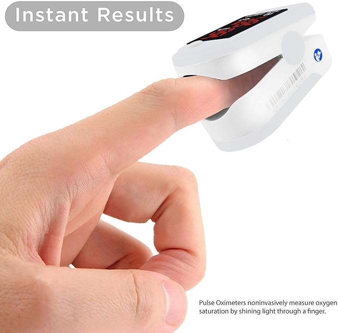 FL400 Pulse Oximeter with Neck/wrist Cord, Carrying Case and Batteries- White