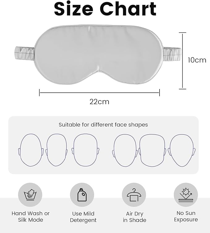 Formé & Found Formé & Found Luxury Silk Sleep Mask, 100% 6A Mulberry Silk Eye Mask for Sleeping, 22 Momme Weighted Sleep Mask for Men & Women, Eye Mask for Sleep, Blackout Sleeping Mask (Silver)