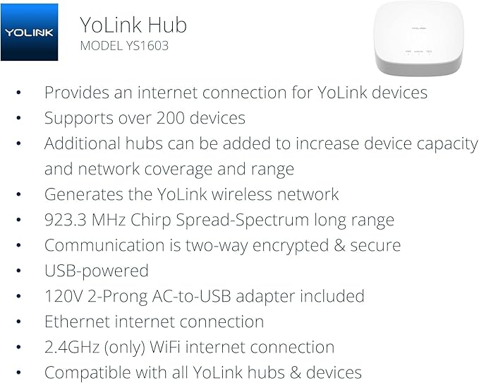 YoLink Water Leak Starter Kit: Hub + 6 Leak Sensor 1 (Silent), LoRa Long-Range, App/SMS/Email Alerts, D2D Offline Triggers, 2 AAA Up to 5-Year Battery, Compatible with Alexa/IFTTT/Home Assistant