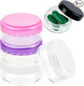 Small Pill Organizer Box, 5 Pcs Travel Pill Cases Holder Portable Daily Pill Container No BPA Mini Medicines Storage Container for Purse Pocket Briefcase (Purple/Rose Red/White/Black/Clear)