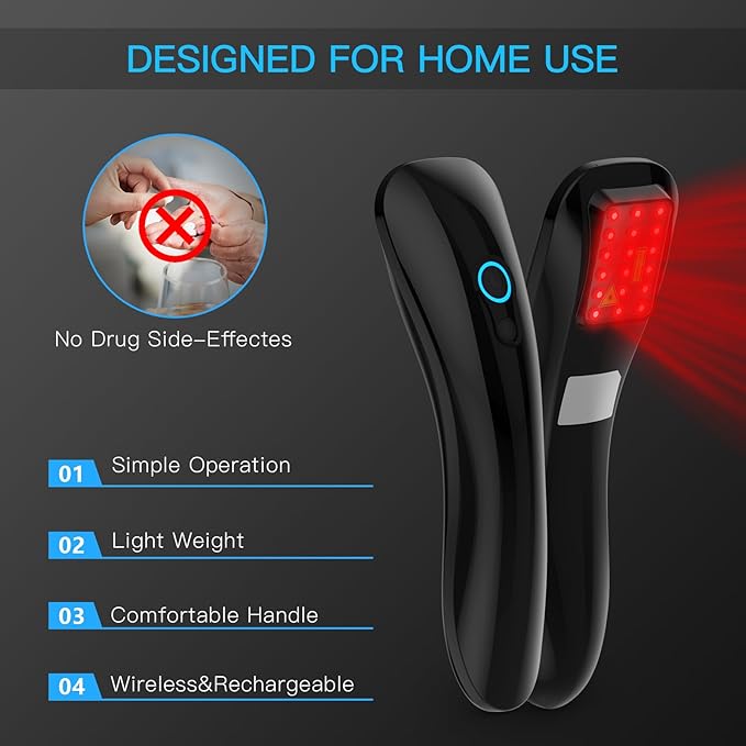 Handheld Red Light Therapy Device, Portable Pain Relief Device for Body Joints Shoulders Elbows Knees Back Muscle&Tissue 18pcs 620nm