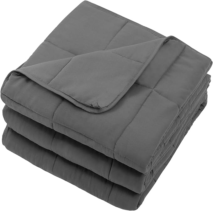 Weighted Blanket for Adults 17lbs, 60"x80", Queen Size Cooling Heavy Throw Blanket for 120-180lbs, Microfiber Soft Thick Big Blankets Weighted Comforter Breathable Gift for Sleeping, Grey