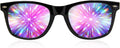 GloFX Black Frame Extreme Line Diffraction Glasses – Laser Etched for Vibrant Rainbow Light Effects, Flexible & Durable, Perfect for Raves & Festivals