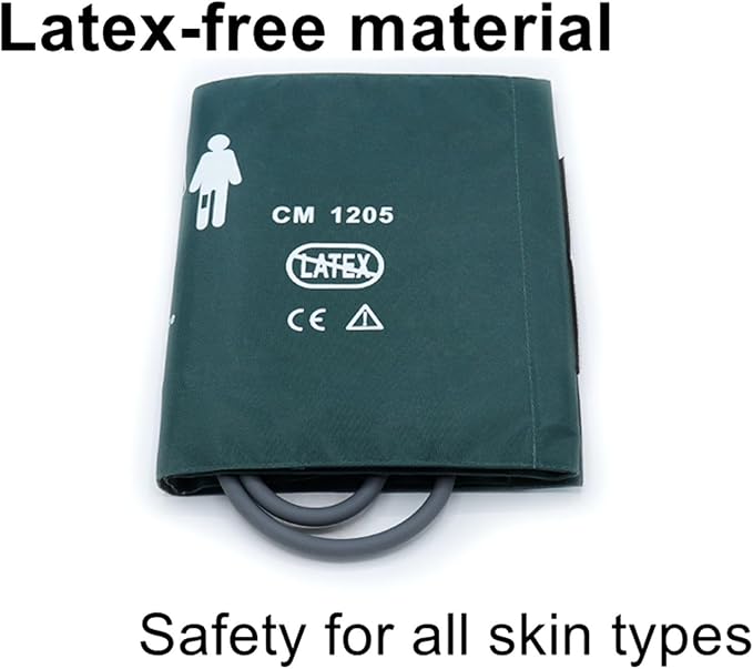 NIBP Cuff with BP18 Connectors for Adult Thigh, 46-66 cm Reusable Dual Tube Nylon Replacement BP Cuff with Inner Airbag for Blood Pressure Monitor Machine
