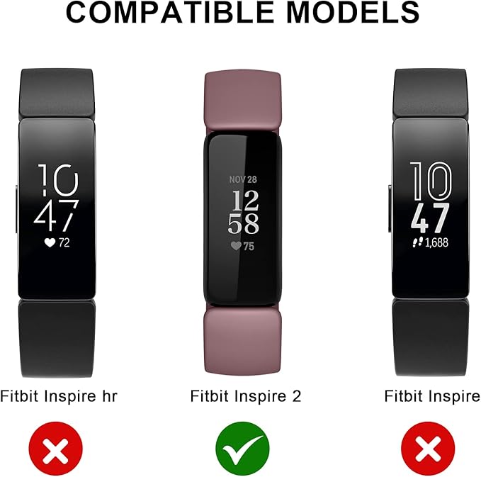 3 Pack Silicone Bands Compatible with Fitbit Inspire 2 Bands for Women Men, Adjustable Replacement Sport Wristbands Straps for Fitbit Inspire 2 / Ace 3 (Starlight/Smoke Violet/Milk Tea)