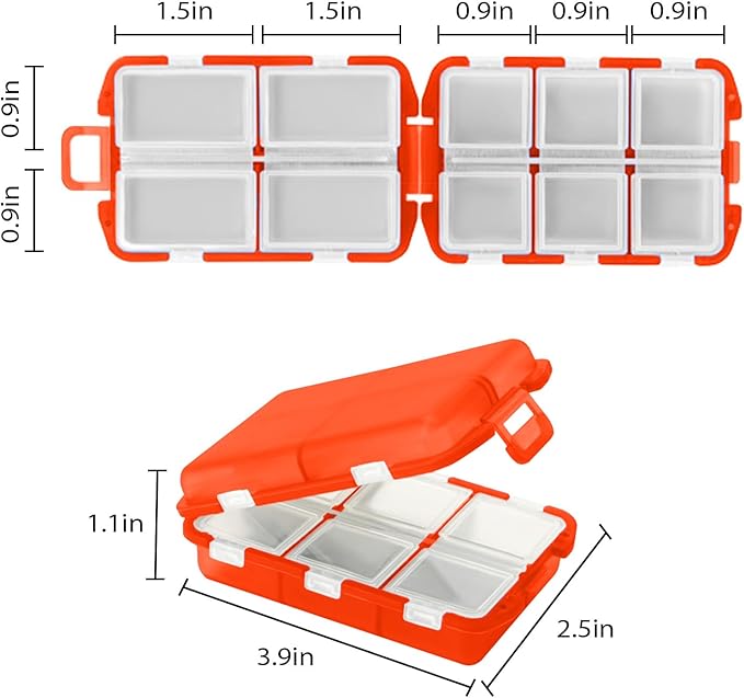 4PCS 7-Day Pill Organizer with Labels – Compact Daily Medication Case | Travel-Sized (3.7" x 2.4") Secure Lock | AM/PM Compartments | Includes 300+ Common Medicines Vitamins Health Product Sticker