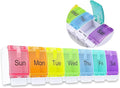 Weekly Pill Organizer,7 Day Pill Box with Push Buttons–Medicine Pill Case for Travel,Daily Vitamin Container,Medication&Supplement Holder,Cute Pill Organizer