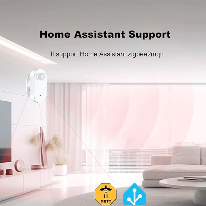 Haozee Smart Motion Sensor, Zigbee PIR Motion Sensor with Illumination, High Sensitivity, Real-time Detection, Zigbee Hub Required, Supports Home Assistant, Smartthings,Hubitat