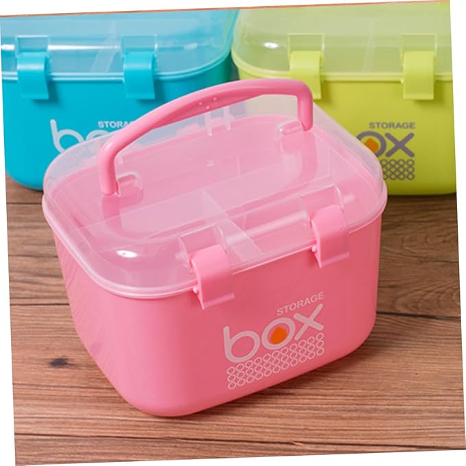 Portable Multi-Functional Medicine Storage Box for Home Office and Travel Lightweight Design for Easy Organization of Pills and Bottles Color