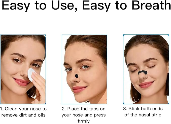 2026 Breathing Nasal Strip Starter Kit (30 Count, Black), Boost Oxygen Uptake, Reduce Snoring, Improve Sleep Quality, Sweat Resistant, Safe Nasal Strips Extra Strength Snoring Solution
