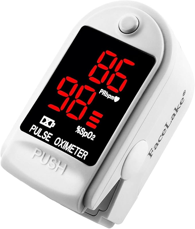FL400 Pulse Oximeter with Neck/wrist Cord, Carrying Case and Batteries- White