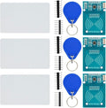 3pcs RFID Kit: Mifare RC522 RF IC Card Sensor Module with S50 Blank Cards and Keychains, Compatible with Arduino and Raspberry Pi