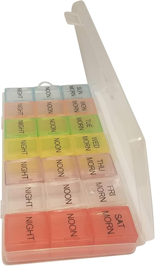 Pill Organizer Medicine Case, Daily and Weekly Box/Container