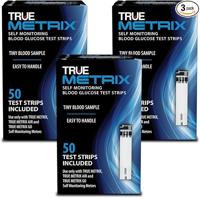 TRUE METRIX Self Monitoring Blood Glucose Test Strips, TRUE METRIX Family of Self Monitoring Blood Glucose Meters, Value Pack, 150 Count (3, 50-Count Boxes)