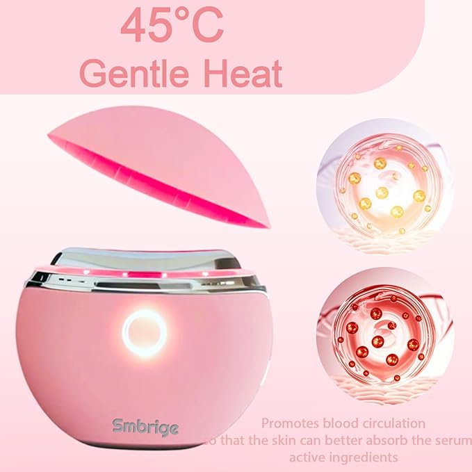 Face Massager Tool 4 Color Modes Red Light Therapy for Face Neck Skin Care at Home ，Gua Sha Facial Tools, Pink
