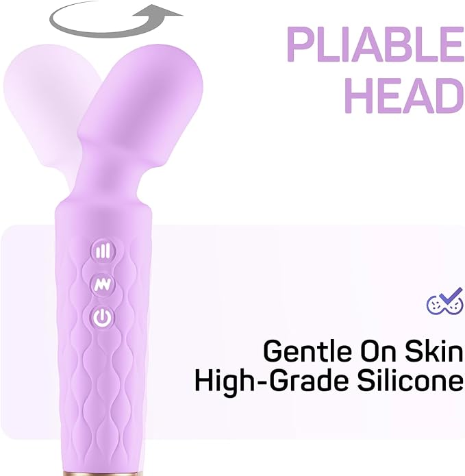 Personal Massager - 4H Max Runtime & Ultra-Quiet - Waterproof - 20 Modes 8 Speeds for Deep Tissue Back Massage, Post-Workout Recovery and Neck Muscle Relaxation（Purple）