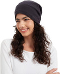 Radia Smart® EMF Protection Ultimate 100% Organic Cotton Slouch Beanie, 5G Blocking, RF Shielding, EMF Protection, Brain Coat, Black