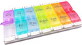 INVODA Large Pill Case 7 Day Weekly Pill Box with Medication Reminder Pill Organizer - 4 Times a Day 28 Detachable Compartments (4x7 Large)