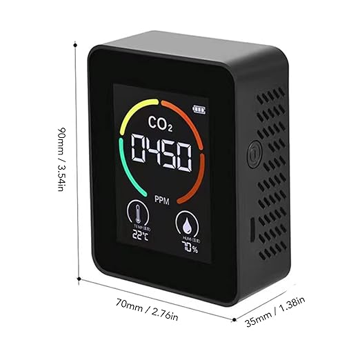 3 in 1 Indoor Air Quality Monitor for CO2 Temperature & Humidity Detector Display Digital Air Analyzer with Real Time Display for Home Office Use