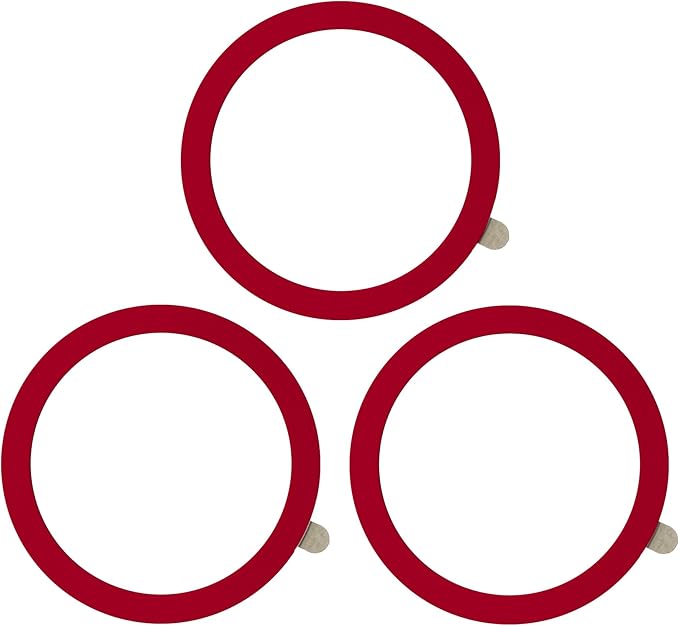 TENOC Universal Metal Ring Sticker for Magnetic Charger Compatible with iPhone/Samsung/Android All Cellphones, Magnetic Mount/Phone Holder Conversion Accessories, 3Pcs, Red