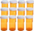Plastic Empty Pill Bottles with Double Sided Use (Child Resistant & Easy Open) Caps - Medicine Container Pill Case Dispenser Organizers (40 Dram, 12pcs)