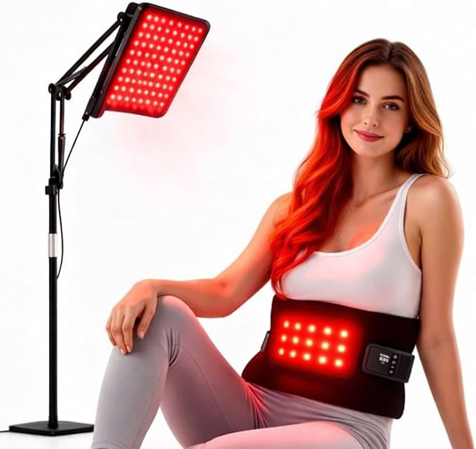 Red Light Therapy for Face | Red Light Therapy for Body | RedLight Therapy Lamp with Stand | Infrared Wearable Belt | 2 in1 Red Light Therapy Device