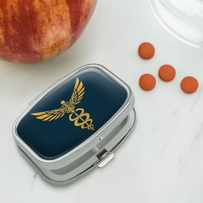 Caduceus Medical Symbol Doctor Nurse EMT Rectangle Pill Case Trinket Gift Box
