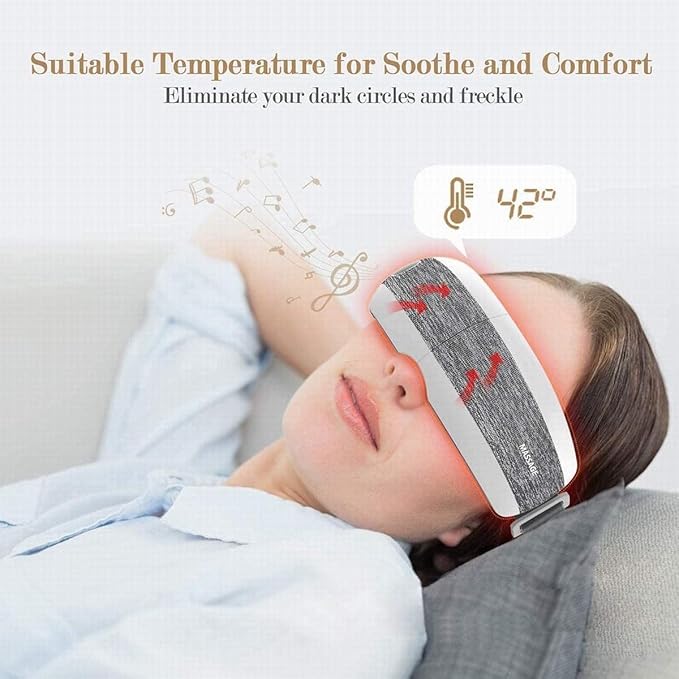 Eye Massager with Heat for Relief,Heated Eye Mask with Music Eye Care Device for Eye Strain,Great Gift Idea