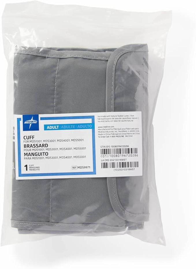 Medline Elite Adult Replacement Upper Arm Cuff for Digital Blood Pressure Monitor, Accurate and Comfortable, Fits Arms 22-30 cm