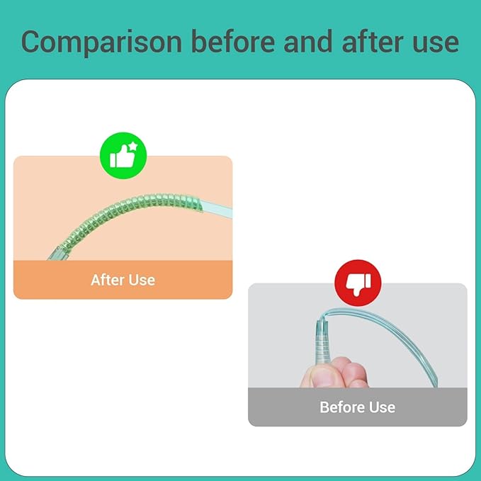 12 Pcs Oxygen Tubing Support Crimp Straightener,Oxygen Tubing Accessories,Oxygen Tube Jacket,Oxygen Tube Support for Oxygen Hose Nasal Cannula, Green