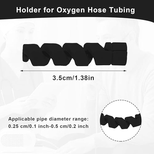 10 Pack Oxygen Tube Support Crimp Straightener for Portable Oxygen Concentrator, Oxygen Tubing Support for Oxygen Tank Oxygen Hose Nasal Cannula Oxygen Accessories (Black)
