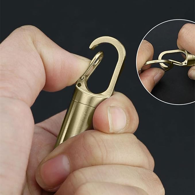 Convenient Keychain Pills Case Practical Brass Pills Container with Keychain Secure Travel Case for Medications