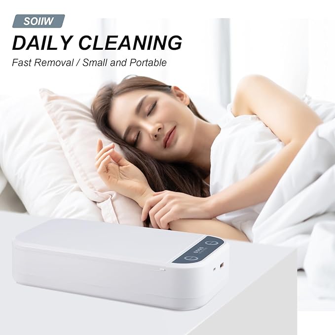 Nail Tool Sterilizer Box Portable with Blue Light,USB Sterilizer Cleaning Box for Nail Salon, Tweezers, Jewelry, Phone, Manicure Tools