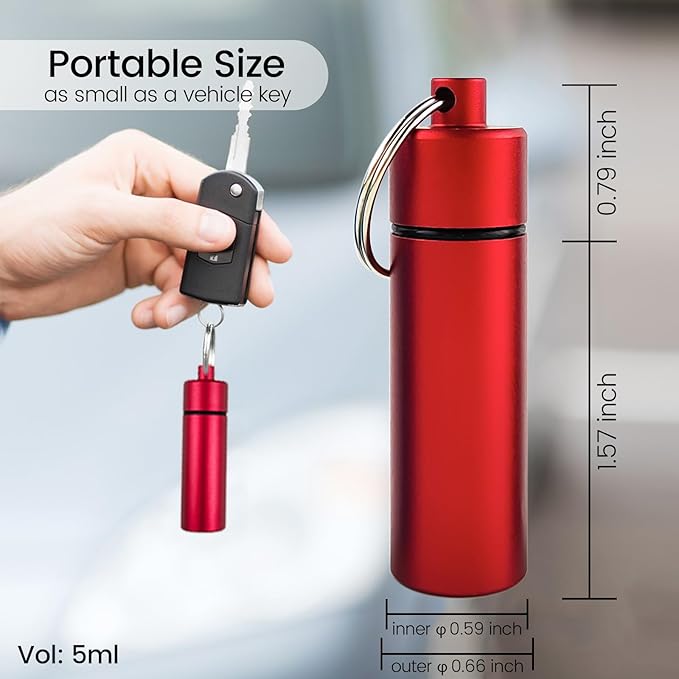 Small Portable Pill Organizer case Keychain (3 Pack),Metal Pocket Pill Holder Keychain for Travel,Waterproof Metal Pill Container Medicine Bottle for for Purse