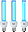 3 Pack 25 Watts UVC Light Bulb Ozone Free, Replacement UV Light Bulb for Bedroom/Bathroom/Closet/Kitchen, 253.7nm Wavelength Covers up to 400sq.ft, E26 Base 110V CTUV-25