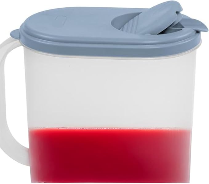 1 Gallon Water Pitcher with Lid & Pivot Top Spout -Slim Design Fits Fridge Door- Tea Pitcher 1 Gallon Plastic Pitcher with Lid 1 Gallon Pitcher with Lid Water Pitchers with Lids Plastic Water Pitcher