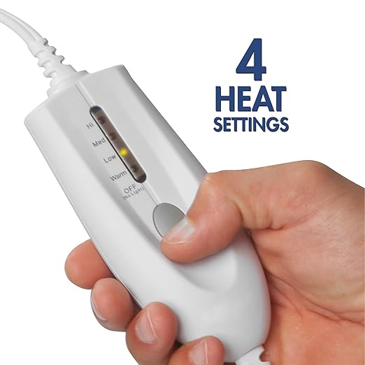 TheraCare Deluxe Heating Pad | Moist & Dry Heat | Four-Heat Settings | Sore Muscles | Soothing Warm Relief | Personal Size 12” x 15” | Safe, Automatic Shut Off