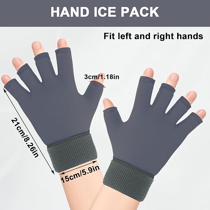 Finger Arthritis Compression Hand Ice Pack Gloves for Pain Relief, Adjustable Wrist Ice Pack for Hot & Cold Therapies, Reusable Gel Finger Ice Glove Sleeve tfor Tendinitis, Carpal Tunnel (Rose pink)
