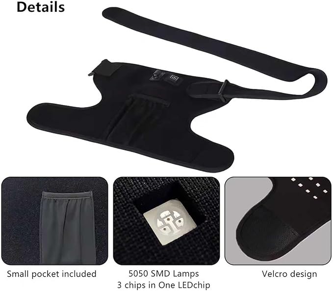 Red Light Therapy Shoe,Red Infrared Light Therapy for feet,660nm&850nm Near Infrared Light Boots(Dark Black) (for Shoulder)