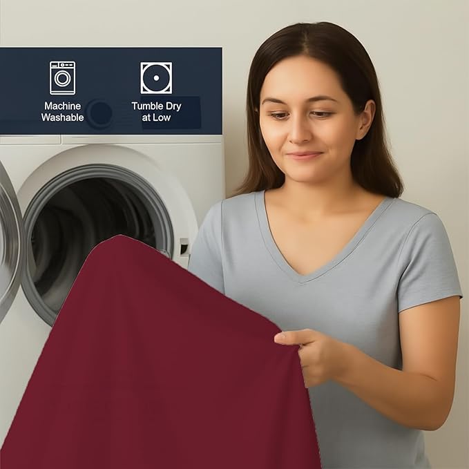 6 Pack Fitted Hospital Bed Sheets - Soft Microfiber Hospital Fitted Sheet - Hospital Bed Fitted Sheets (Burgundy, 36" x 84" x 12")
