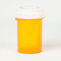 Five Star Supplies Thumb Tab Plastic Pill Bottles - Reversible Cap Easy Open & Child Resistant - Pill Container Prescription Vial - Easy Open/Push N Turn (Amber, 30 DRAM 100 ct.)