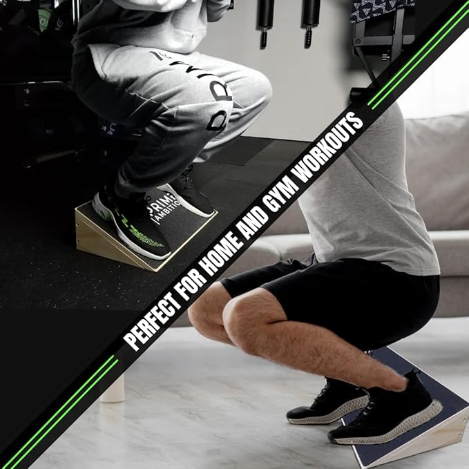 Premium Knees Over Toes Slant Board for Calf Stretching - Athletic Performance, Training Slant Board for Squats - Slanted Squat Board Non-Slip Surface - 25 Degree Incline, 1000 Lbs Weight Capacity