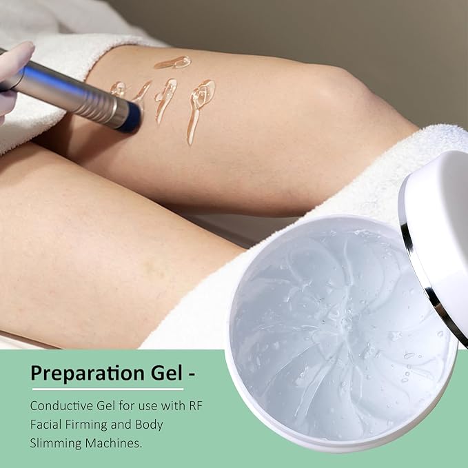 RF Conductive Gel with Hyaluronic Acid for Microcurrent Face Device, Radio Frequency Gel for Body Skin Tightening Machine, Hydrating Skin Cooling Cream for IPL Hair Removal, 260ml Jar