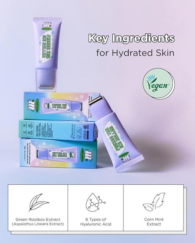 CHASIN' RABBITS Freeze Tag Ice Roller 1.69 fl.oz, Cold Face Roller, Pore Tightening, Skin Firming, Derma Roller, Stainless Steel Gua Sha Gel Serum, Hyaluronic Acid, Corn Mint Extract, Korean Skincare