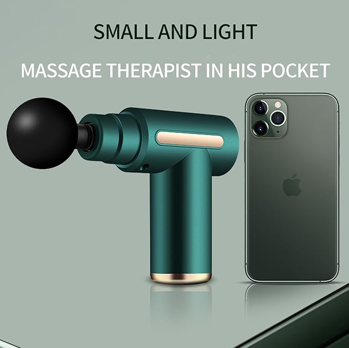 Massage Gun Deep Tissue, Portable Massage Gun with 4 Interchangeable Massage Heads for Deep Muscle Relief & Relaxation, 99 Touches, Best Gift (Gray)