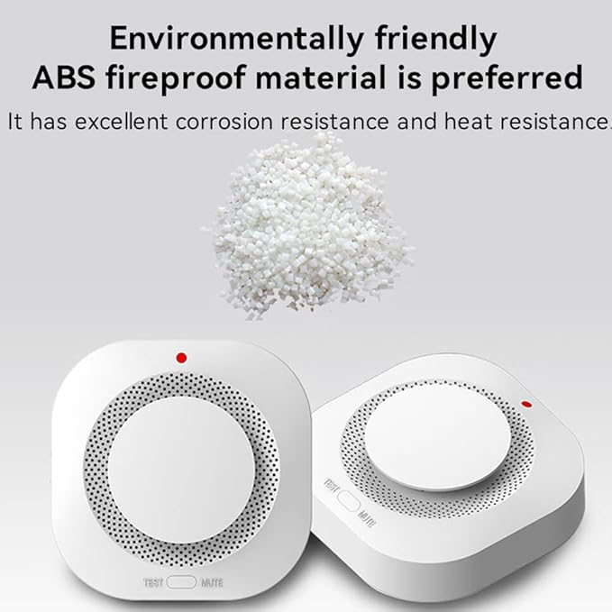Photoelectric Smoke Detector Fire Alarm, Battery Operated, Smoke Alarm with Test Button & Low Battery Signal, LED Warning Light, 85-Decibel Alarm Sound, Easy Installation for Living Rooms and Bedrooms
