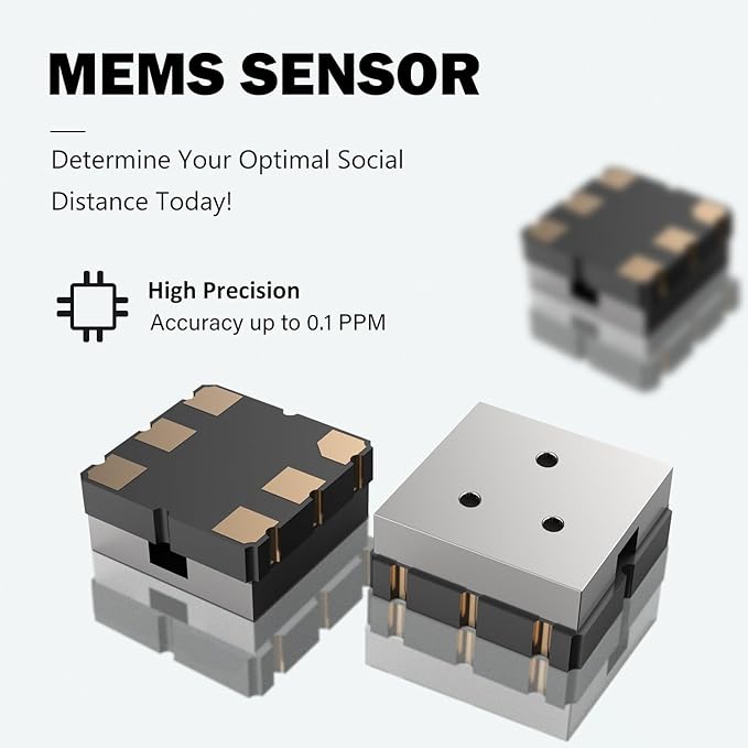 Smart Bad Breath Tester - Hygienic pop-up Probe, Portable Bad Breath Tester with SGS lab-Grade Accuracy MEMS Sensor, 4 Levels of Odour Analysis and Intelligent Social Distance Guidance